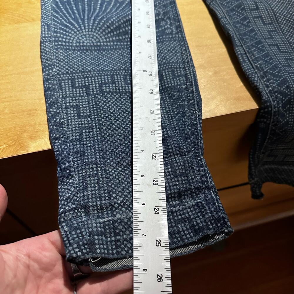 NWT 7 Melissa McCarthy Slimming Silhouette System Blue Patterned Jeans sz 4 - Picture 10 of 11